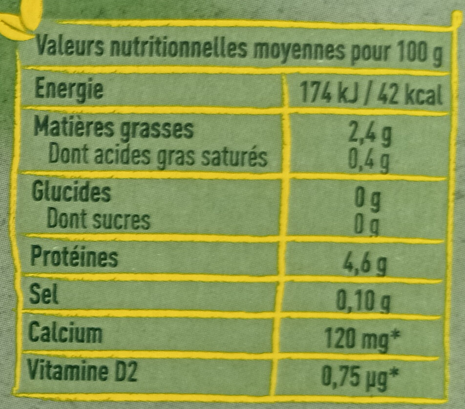 Sojasun nature - Nutrition facts - fr