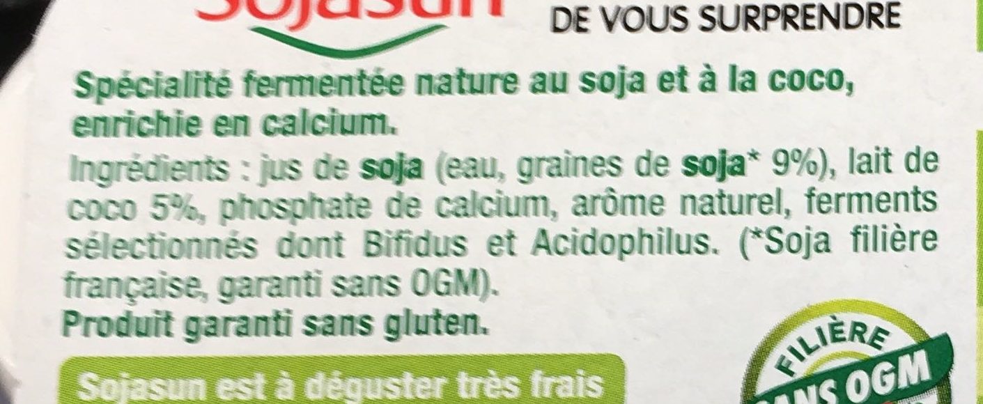 Sojasun nature coco - Ingredienti - fr