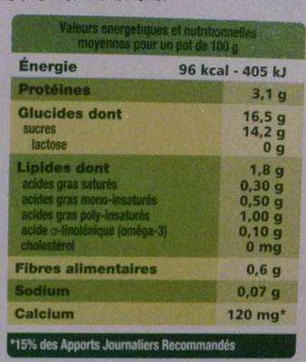 Soja sun caramel - Nutrition facts - fr