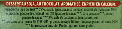Dessert Chocolat 4 pots de 100 g - Zutaten - fr