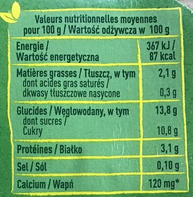 Sojasun saveur pistache - Valori nutrizionali - fr
