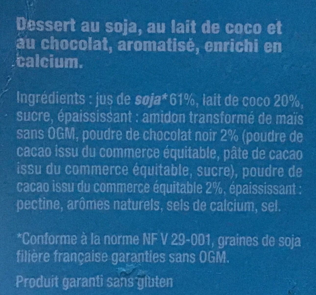 Sélection gourmande chocolat coco - المكونات - fr