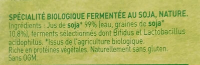 Spécialité biologique fermentée au soja, nature - Ingrédients
