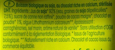 Go soja chocolat - Ingredients - fr