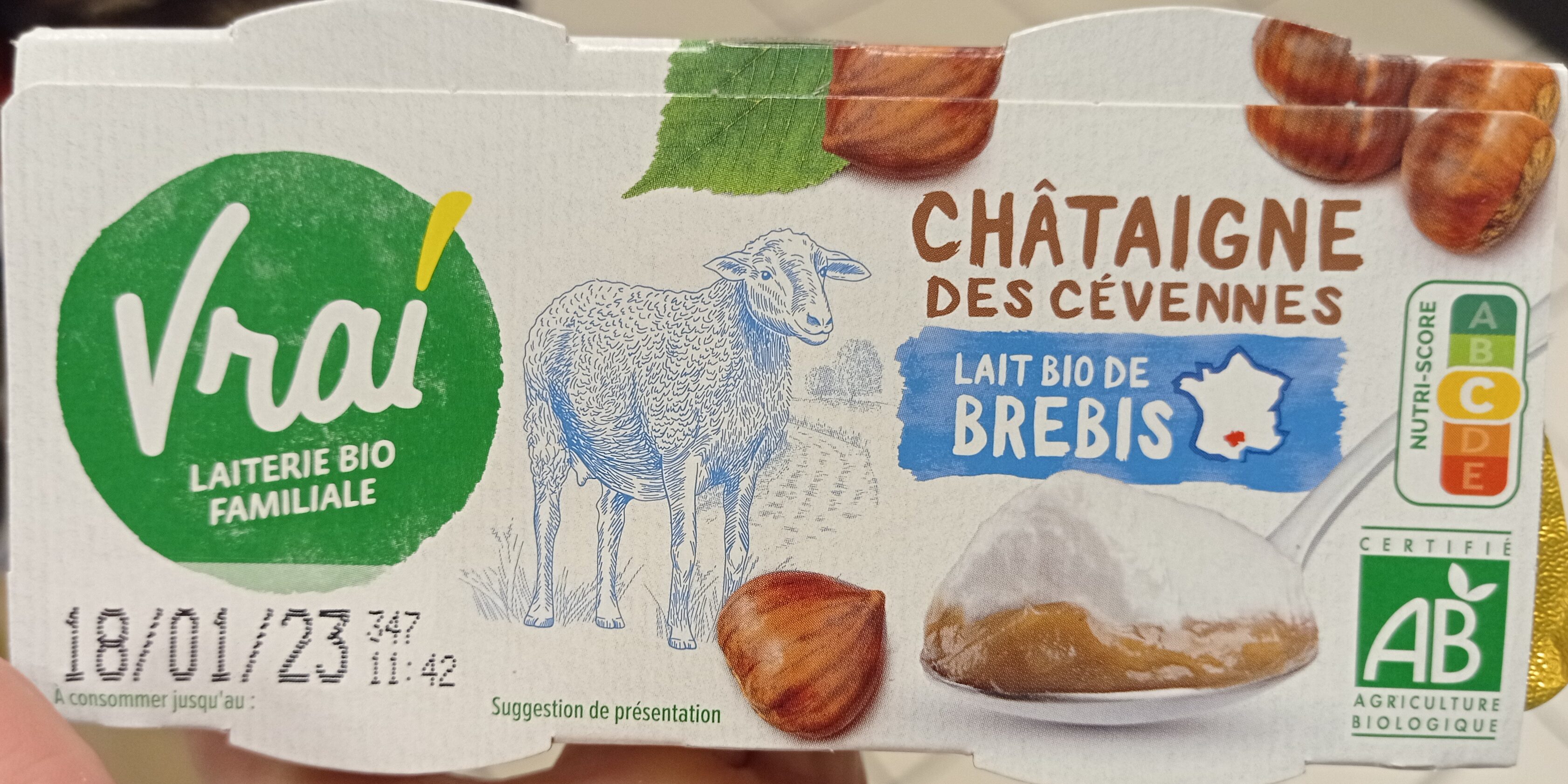 Châtaigne des Cévennes lait bio de brebis - Produkt - fr