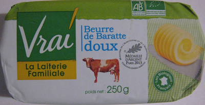 Beurre de baratte doux Bio Vrai - Produit