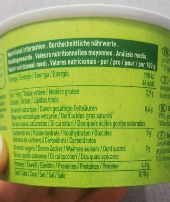 So Soja! natural - Tableau nutritionnel