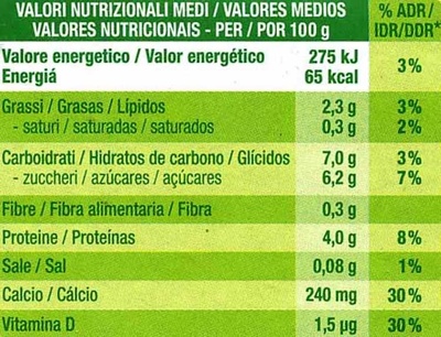 Postre de soja natural cremoso (2 Uds) - Informació nutricional - es