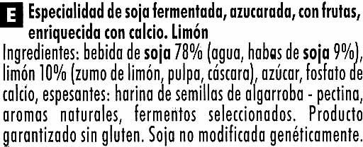 Postre de soja Limón - Ingredientes