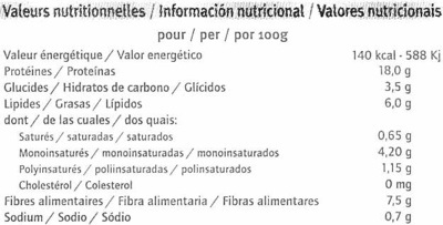 Hamburguesas vegetales Natural - Informació nutricional - es