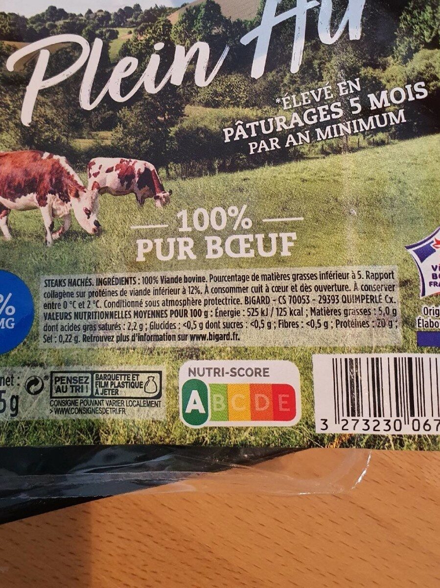 100% Pur Boeuf 5% MG Plein Air - Información nutricional - fr