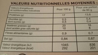 EXTRA tendre - Nutrition facts - fr