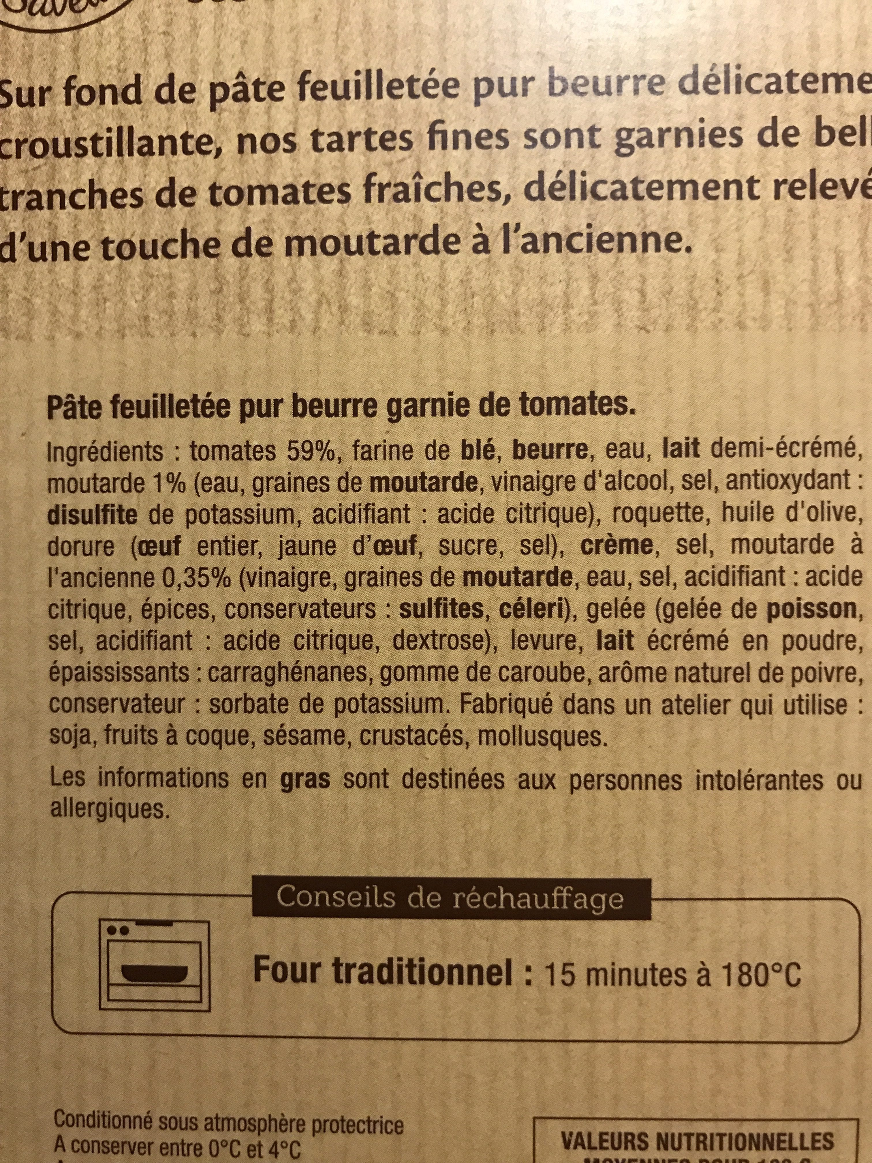Tarte Fine Tomate Cerise - Ingredients - fr