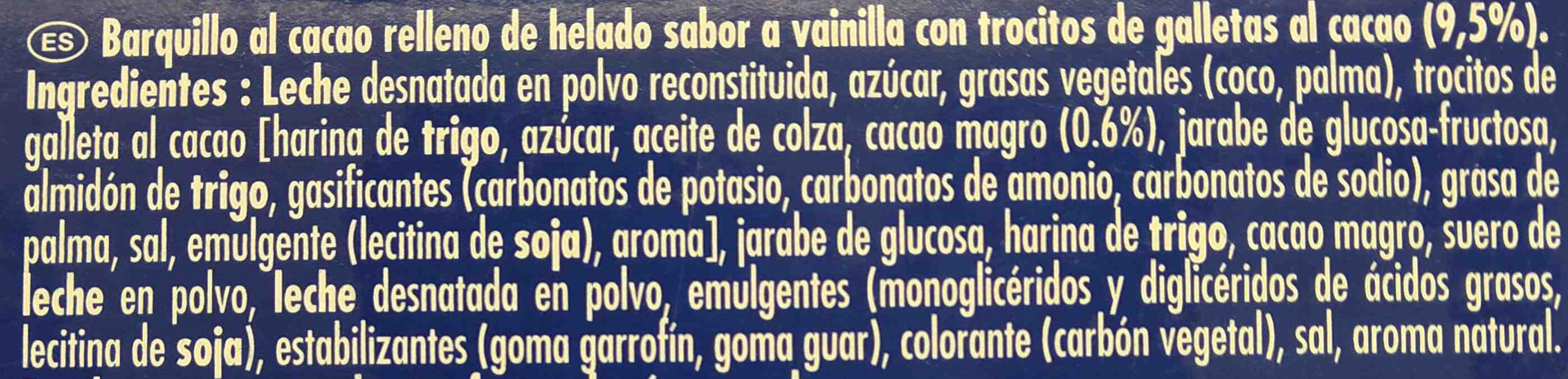 Cono helado - Ingredients - es