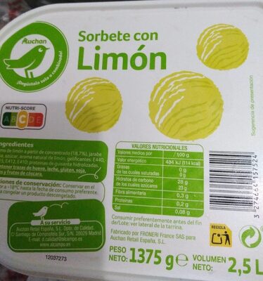 Sorbete de limon - Produktua - es
