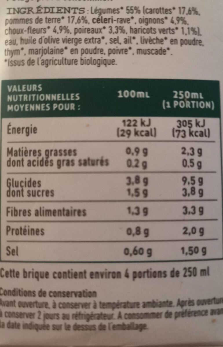 Mouliné de nos campagnes - Nutrition facts - fr