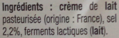 Beurre de Bretagne à la crème maturée demi-sel - Ingredients - fr