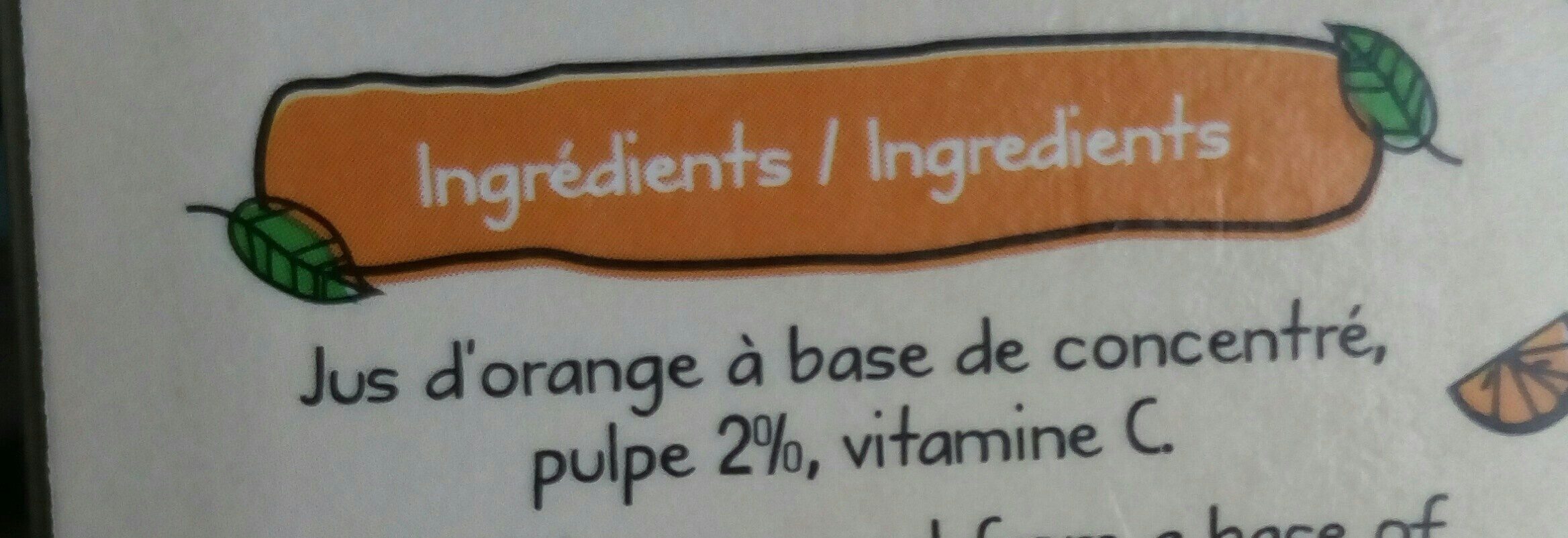 Jus d'Orange Pulpé - Ingredients - fr