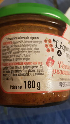 Verrine provençale - Nutrition facts - fr