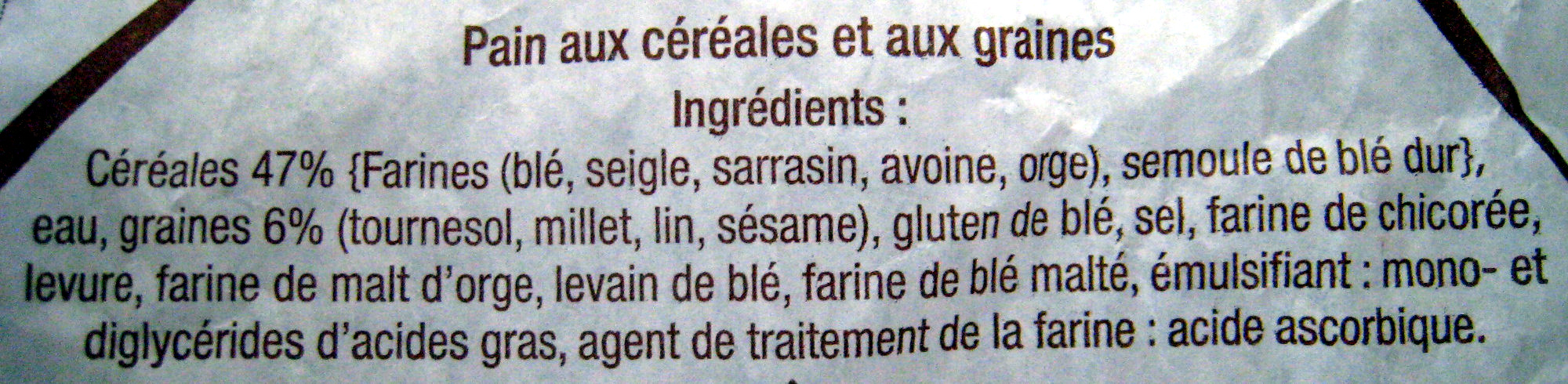 Baguette Céréales Carrefour - Ingrédients