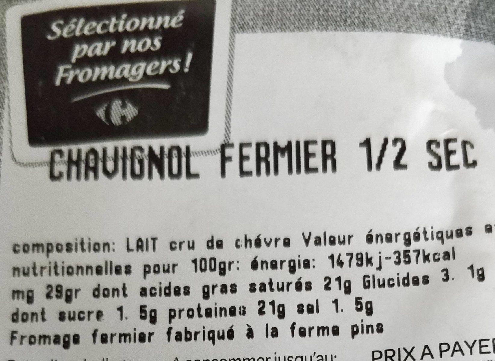 Chavignol fermier 1/2 sec - Product - fr