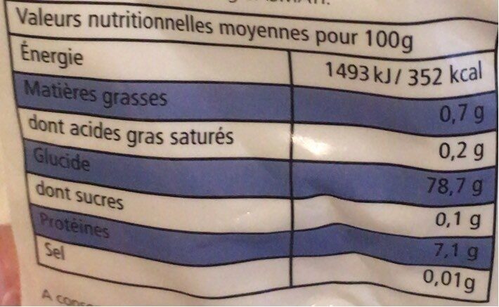 Riz long basmati qualité supérieure - Nutrition facts - fr