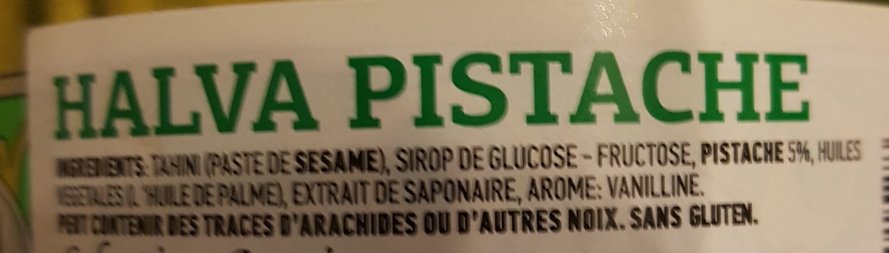 Halva pistache - Ingrédients