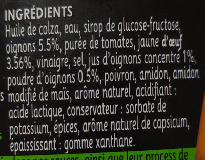 Sauce Alger - Ingredientes - fr