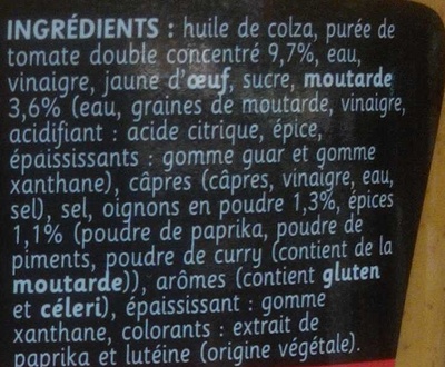 Sauce andalouse - Ingrédients