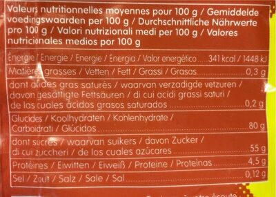 200G Bonbons Halal Btles Cola Samia - Valori nutrizionali - fr