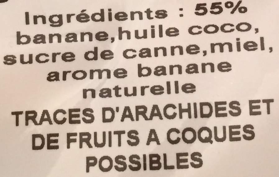 Chips de bananes sucrées - Ingredients - fr
