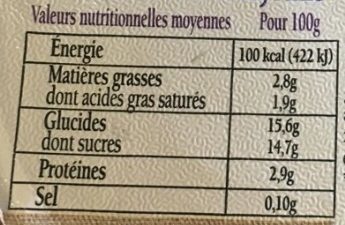 Yaourt à la cerise - Nutrition facts - fr