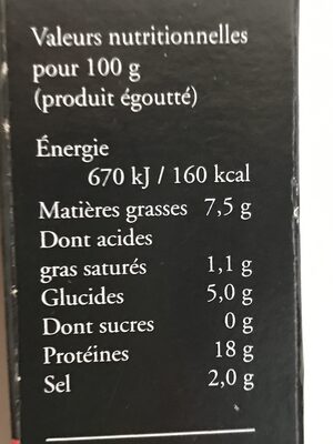 Moules sauce Escabèche - Información nutricional - fr