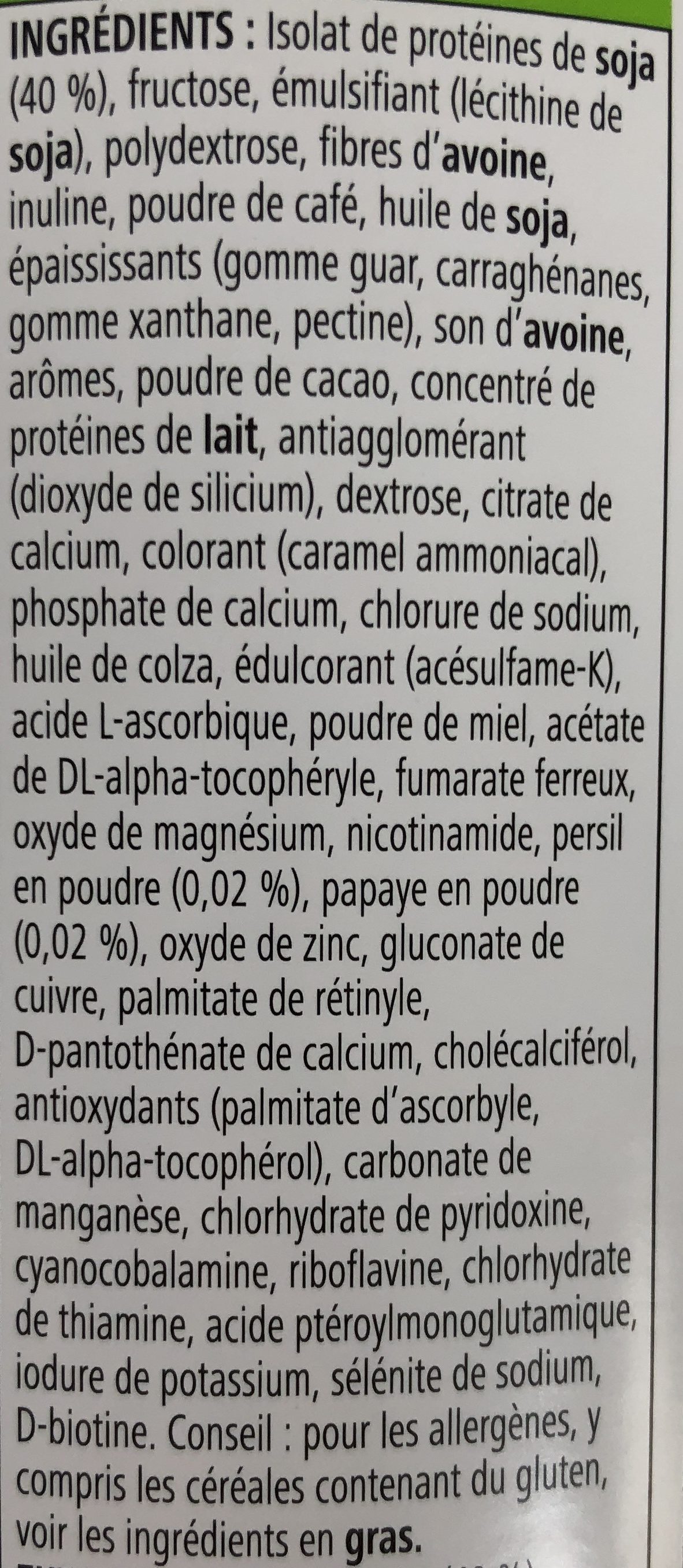 Boisson nutritionnelle - Ingredients - fr