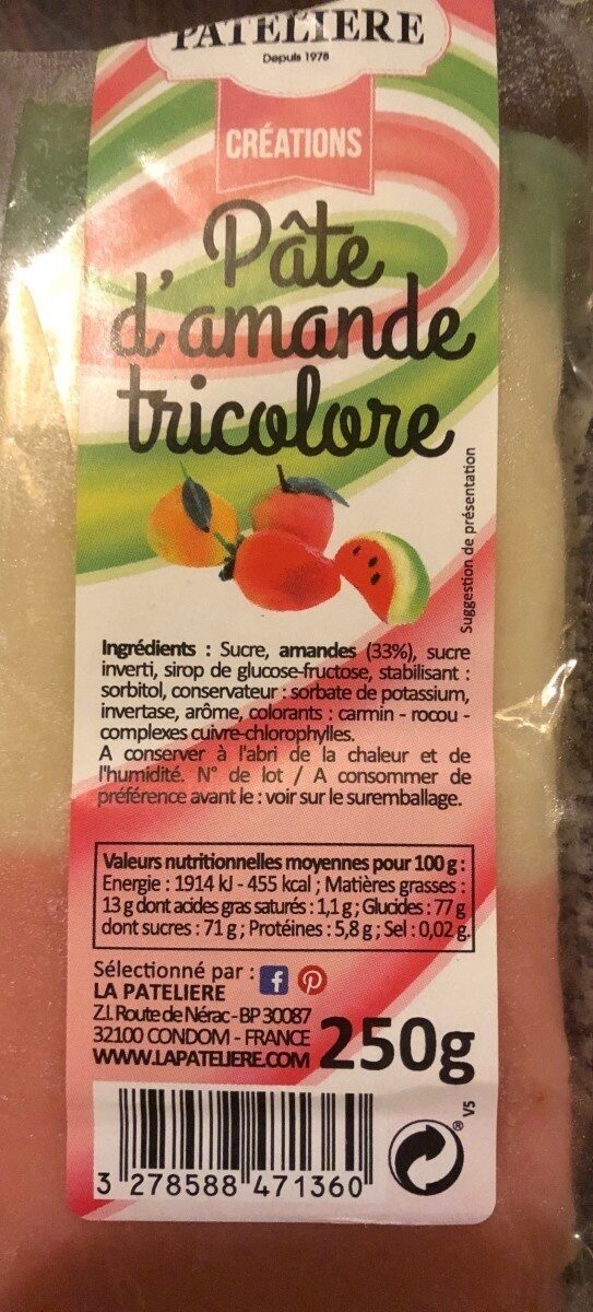 Pâte d'amande tricolore - Product - fr