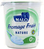 Fromage Frais Malo nature 0%* *matières grasses sur produit fini - نتاج