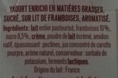 Le crémeux framboise - Ingredients - fr