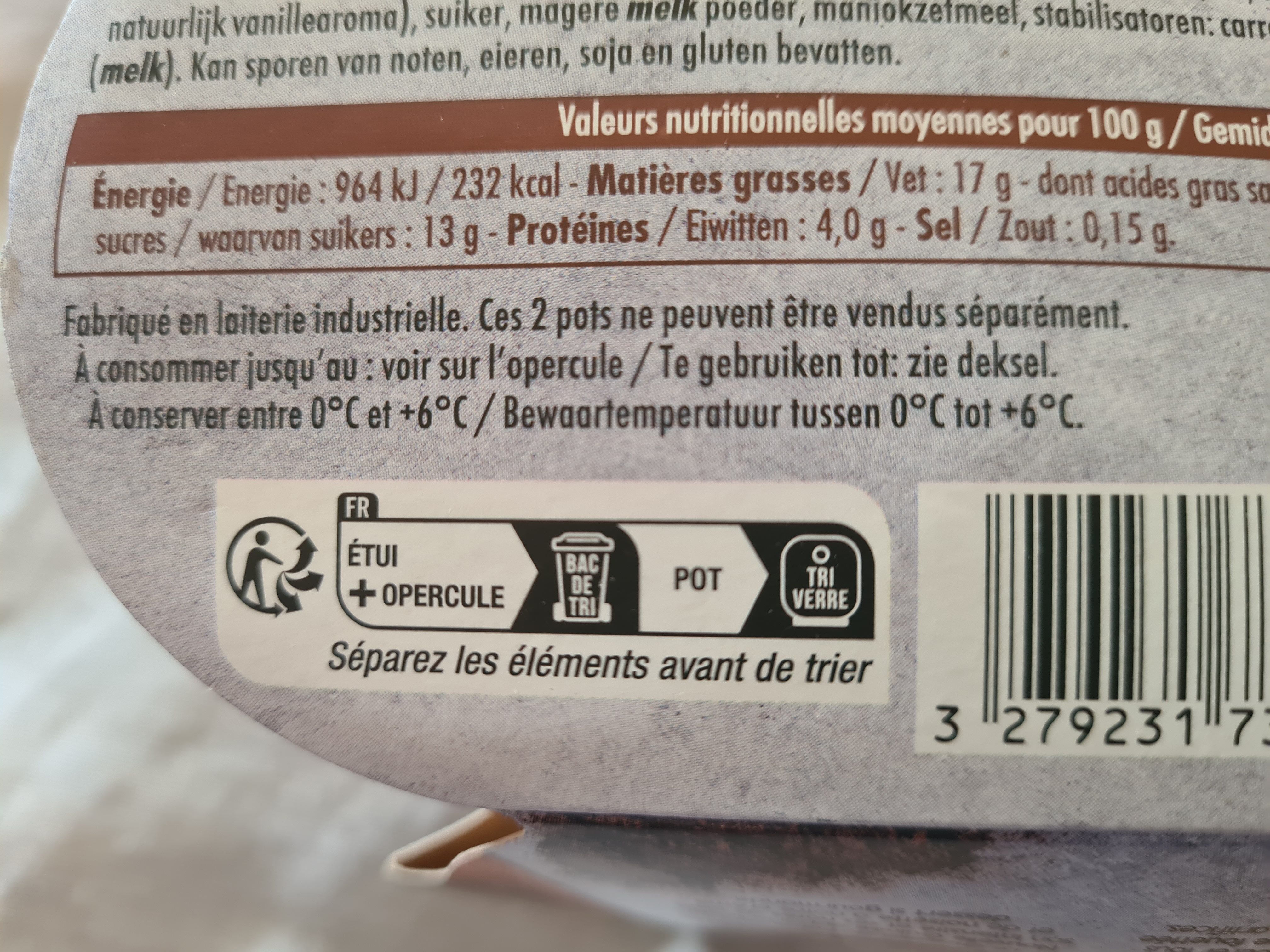 Liégeois chocolat - Recyclinginstructies en / of verpakkingsinformatie - fr
