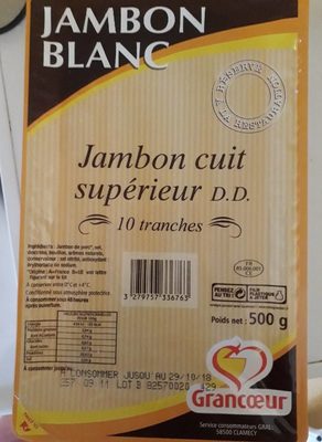 Jambon cuit supérieur d. D. - 产品 - fr