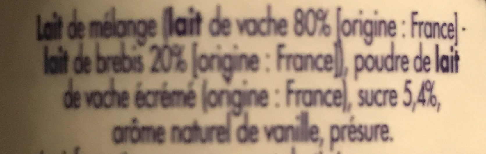 Caillé brebis vanille - Ingredienser - fr