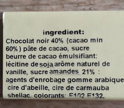 Olives amandes chocolat - Ingredients - fr