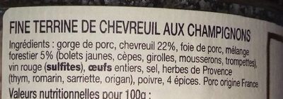 Chevreuil aux champignons - Ingredients - fr
