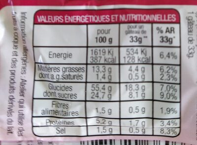 Cake aux fruits - Nutrition facts - fr