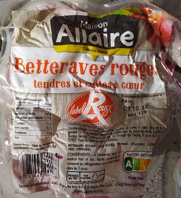 Betteraves rondes Label Rouge sous vide - Product - fr