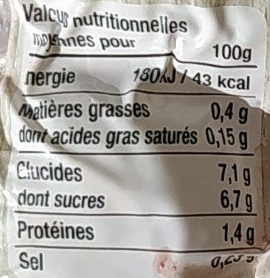 Betteraves rondes Label Rouge sous vide - Nutrition facts - fr