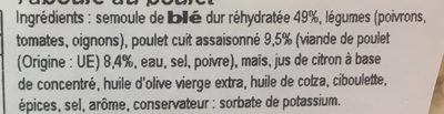 Mon Taboulé au Poulet et à la ciboulette (+20 % gratuit) - Ingrédients