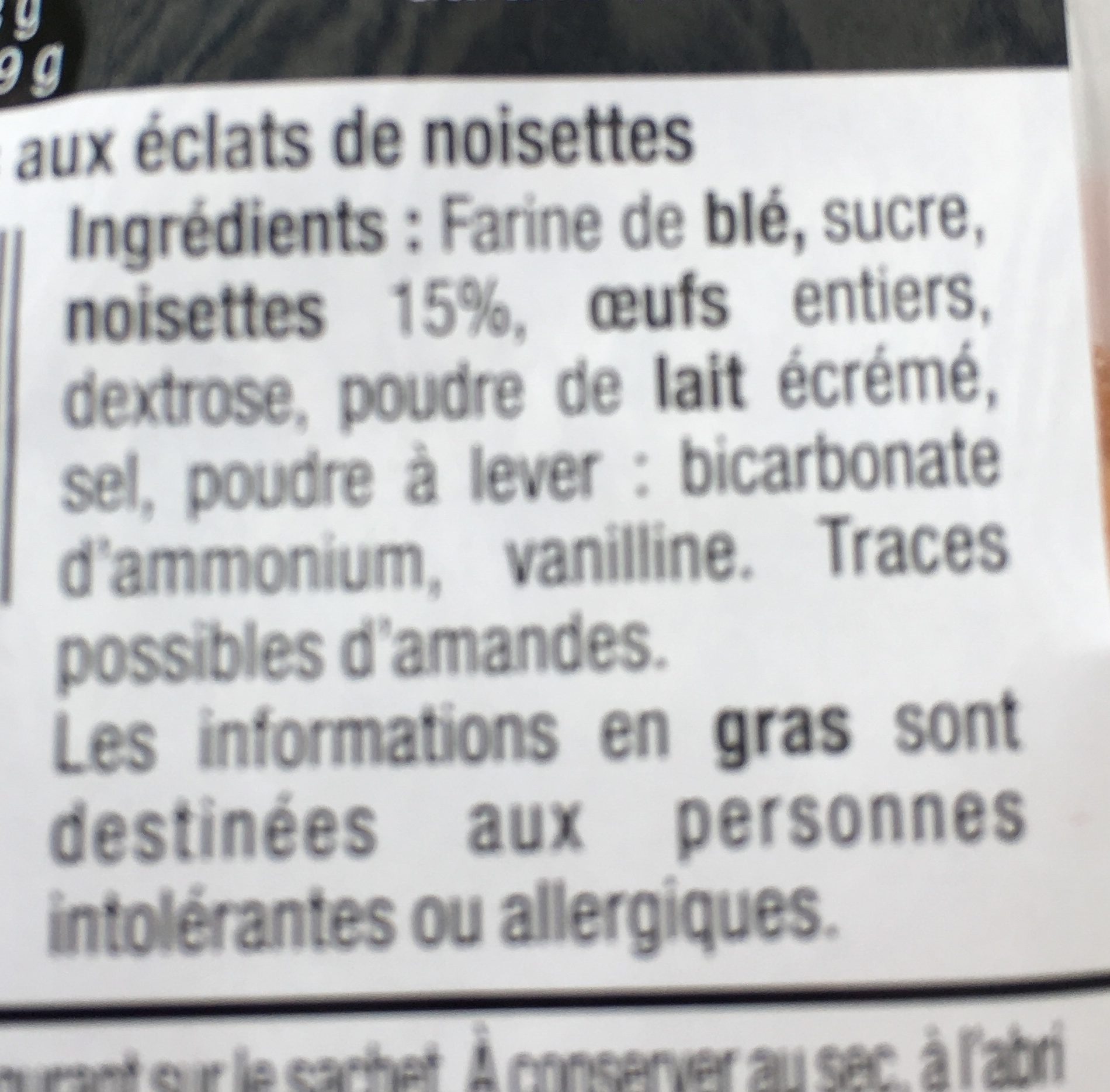 Croquants De Noisettes 180 GR - Ingredienti - fr