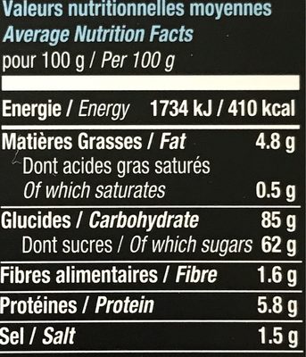 Croustillants caramel au beurre salé - Nutrition facts - fr