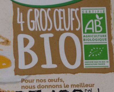 4 gros oeufs bio - Ingredients