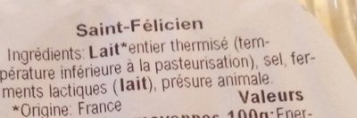 Saint-félicien - Ingredients - fr